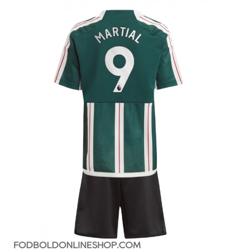 Manchester United Anthony Martial #9 Udebane Trøje Børn 2023-24 Kortærmet (+ Korte bukser)